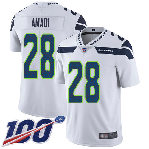 Seattle Seahawks Limited White Men Ugo Amadi Road Jersey NFL Football #28 100th Season Vapor Untouchable